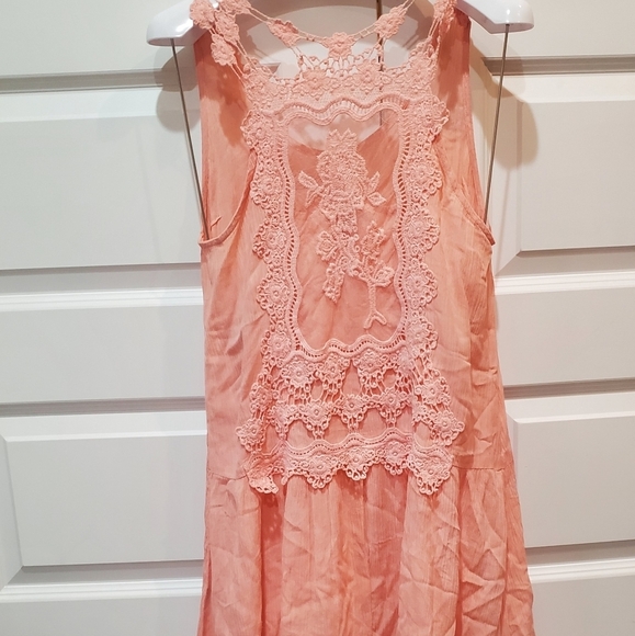 Blu pepper lace blouse pink lace size small women's tunic - Picture 3 of 8